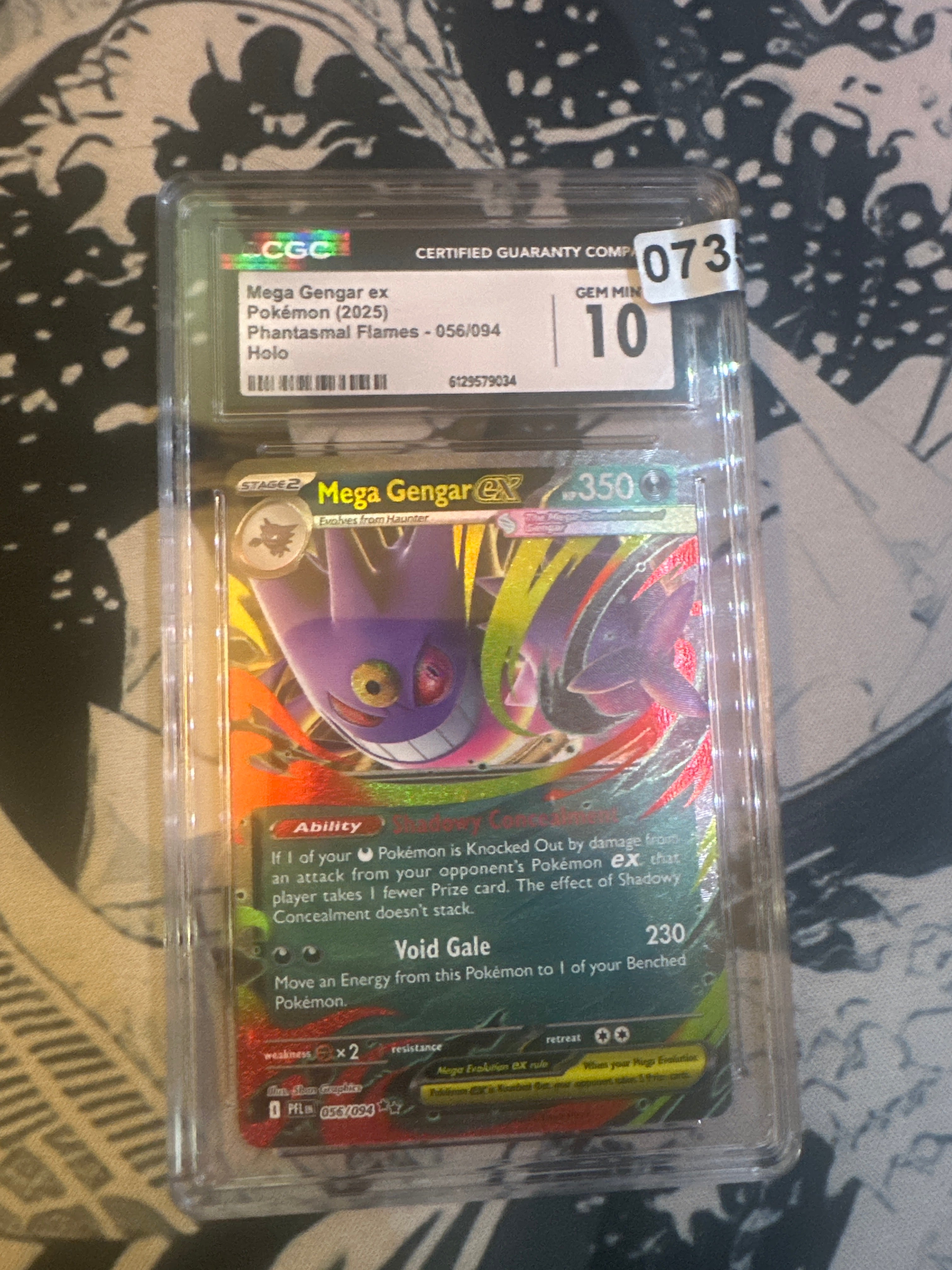 Pokémon Mega Gengar EX 056/094 CGC 10 Gem Mint 2025 Holo Phantasmal Flames